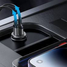 Заредете изображение във визуализатора на галерията – Joyroom JR-CCN05 30W USB-A USB-C mini car charger - black
