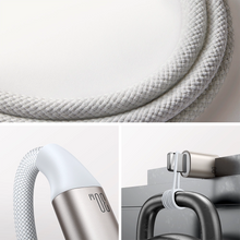Заредете изображение във визуализатора на галерията – Joyroom 2 in 1 Lightning cable and inductive charger for Apple Watch 1.5m white (S-IW011)
