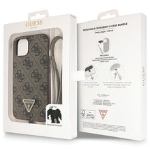 Заредете изображение във визуализатора на галерията – Original Case GUESS hardcase Crossbody 4G Metal Logo GUHCP13MP4TDSCPW for Iphone 13 brown
