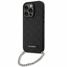 Заредете изображение във визуализатора на галерията – Original Pouch KARL LAGERFELD hardcase Saffiano Monogram Chain KLHCP14LSACKLHPK for Iphone 14 Pro black
