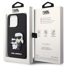 Заредете изображение във визуализатора на галерията – Karl Lagerfeld KLHCP14XSANKCPK iPhone 14 Pro Max 6.7" hardcase black/black Saffiano Karl &amp; Choupette
