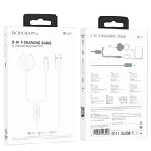 Заредете изображение във визуализатора на галерията – Borofone Wireless induction charger BQ22 2 in 1 for iWatch or phone white
