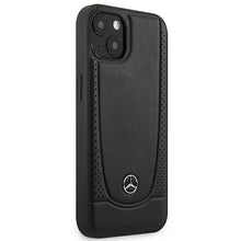 Заредете изображение във визуализатора на галерията – Original Case MERCEDES Leather Urban MEHCP15SARMBK for Iphone 15 Black
