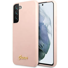 Заредете изображение във визуализатора на галерията – Guess GUHCS23SLSLMGPP S23 S911 pink/pink hardcase Silicone Script Metal Logo

