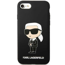 Заредете изображение във визуализатора на галерията – Karl Lagerfeld KLHCI8SNIKBCK iPhone 7/8/ SE 2020/2022 hardcase black/black Silicone Ikonik
