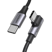 Заредете изображение във визуализатора на галерията – Ugreen US334 USB-C / USB-C 90º 480Mb/s 2m angled cable - black
