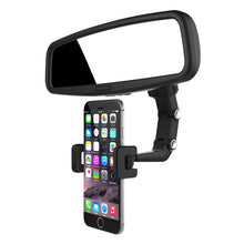 Заредете изображение във визуализатора на галерията – Adjustable car rearview mirror holder for smartphone black
