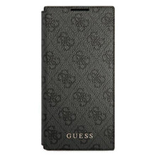 Заредете изображение във визуализатора на галерията – Guess GUBKS22LG4GFGR S22 Ultra S908 szary/grey book 4G Metal Gold Logo
