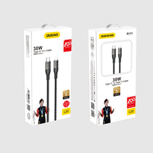 Заредете изображение във визуализатора на галерията – Fast charging cable 30W 1m USB-C - Lightning Dudao L22 - gray
