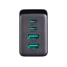 Заредете изображение във визуализатора на галерията – Joyroom charger GaN 67W 4 ports (2x USB, 2x USB C) black (TCG02) + cable USB C - USB C 100W 1.2m
