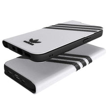 Заредете изображение във визуализатора на галерията – Adidas OR Booklet Case PU iPhone 13 6.1" black/black white 47092
