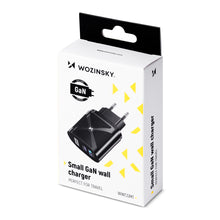 Заредете изображение във визуализатора на галерията – Wozinsky small 65W GaN charger with USB ports, USB supports fast charging black (WWCGM1)

