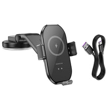 Заредете изображение във визуализатора на галерията – Borofone Car holder BH206 Rusher with induction charging to dashboard black
