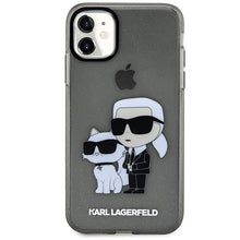 Заредете изображение във визуализатора на галерията – Karl Lagerfeld KLHCN61HNKCTGK iPhone 11 / Xr 6.1" black/black hardcase Gliter Karl&amp;Choupette
