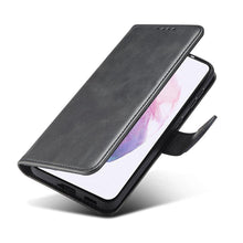 Заредете изображение във визуализатора на галерията – Magnet Case elegant case cover cover with a flap and stand function for Samsung Galaxy S22 Ultra black
