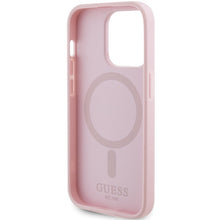 Заредете изображение във визуализатора на галерията – Original Case GUESS hardcase Saffiano MagSafe GUHMP14LPSAHMCP for Iphone 14 Pro pink
