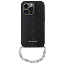 Заредете изображение във визуализатора на галерията – Original Pouch KARL LAGERFELD hardcase Saffiano Monogram Chain KLHCP14XSACKLHPK for Iphone 14 Pro Max black
