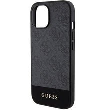 Заредете изображение във визуализатора на галерията – Original Case GUESS hardcase 4G Stripe Collection GUHCP15SG4GLGR for Iphone 13/14/15 grey
