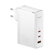 Заредете изображение във визуализатора на галерията – Baseus GaN5 Pro fast charger 2xUSB-C + USB 140W EU white (CCGP100202)
