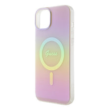 Заредете изображение във визуализатора на галерията – Original Case GUESS IML Iridescent Magsafe hardcase GUHMP15MHITSP for Iphone 15 Plus pink
