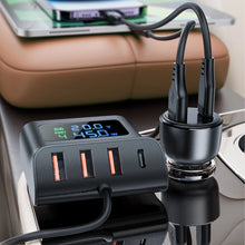 Заредете изображение във визуализатора на галерията – Acefast B11 138W USB-A USB-C Car Charger with 6 Ports - Black
