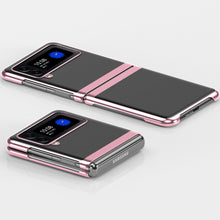 Заредете изображение във визуализатора на галерията – Plating Case for Samsung Galaxy Z Flip 4 cover with a metallic frame pink
