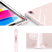 Заредете изображение във визуализатора на галерията – Dux Ducis Toby case for iPad 10.9'' 2022 (10 gen.) cover with stylus holder Apple Pencil smart cover stand pink
