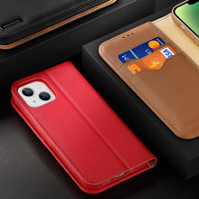 Заредете изображение във визуализатора на галерията – Dux Ducis Hivo RFID blocking wallet case for iPhone 15 - brown
