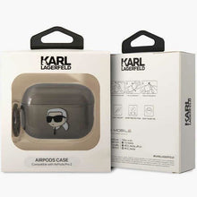 Заредете изображение във визуализатора на галерията – Karl Lagerfeld KKLAP2HNIKTCK Airpods Pro 2 cover black/black Ikonik Karl Lagerfeld

