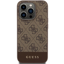 Заредете изображение във визуализатора на галерията – Original Case GUESS hardcase 4G Stripe Collection GUHCP15XG4GLBR for Iphone 15 Pro Max brown

