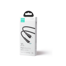 Заредете изображение във визуализатора на галерията – Joyroom USB C - Lightning 20W Surpass Series cable for fast charging and data transfer 3 m black (S-CL020A11)
