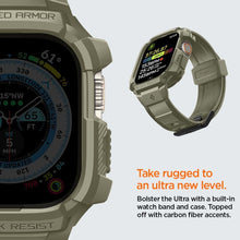 Заредете изображение във визуализатора на галерията – Futerał SPIGEN Rugged Armor ”PRO” do Apple Watch ULTRA (49 MM) vintage khaki
