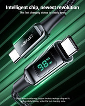 Заредете изображение във визуализатора на галерията – Acefast cable type c to type c 5a pd100w lcd c6-03 2m black
