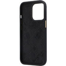 Заредете изображение във визуализатора на галерията – Guess GUHCP13LM4DGPK case for iPhone 13 Pro / 13 - black Silicone Logo Strass 4G
