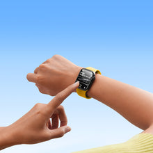 Заредете изображение във визуализатора на галерията – Baseus Crystal Tempered Glass Film for Apple Watch 4/5/6/SE 44mm full screen with frame black (1 pcs.) + cleaning kit / foil applicator / squeegee (spatula)
