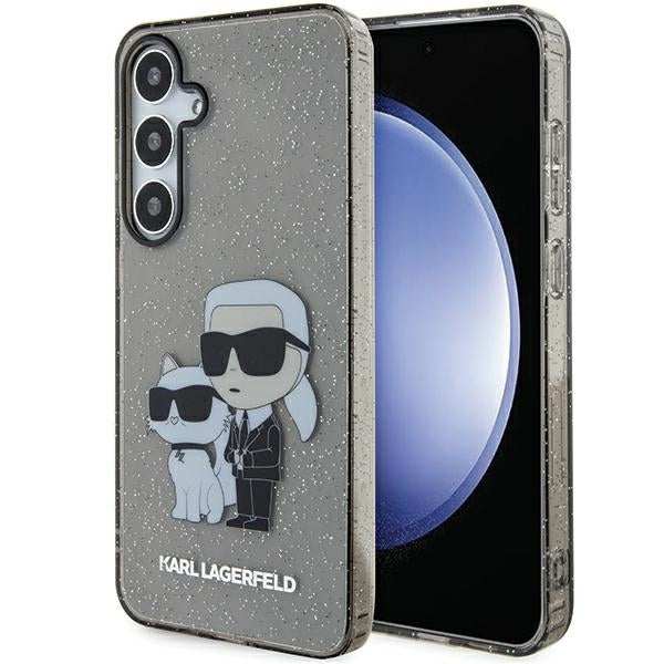 Original Pouch KARL LAGERFELD hardcase Glitter Karl&Choupette KLHCS24MHNKCTGK for Samsung Galaxy S24 Plus black