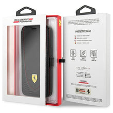 Заредете изображение във визуализатора на галерията – Ferrari FEFLBKP13LRGOK iPhone 13 Pro 6.1" black/black book Leather Curved Line
