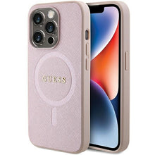 Заредете изображение във визуализатора на галерията – Original Case GUESS hardcase Saffiano MagSafe GUHMP15XPSAHMCP for Iphone 15 Pro Max pink

