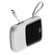 Заредете изображение във визуализатора на галерията – Power bank baseus qpow - 10 000mah lcd quick charge pd15w with cable to type c white ppqd-a02 - TopMag
