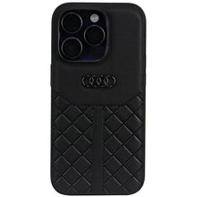 Заредете изображение във визуализатора на галерията – Original Case AUDI hardcase Genuine Leather AU-TPUPCIP14P-Q8/D1-BK for Iphone 14 Pro black
