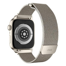 Заредете изображение във визуализатора на галерията – UNIQ pasek Dante Apple Watch Series 4/5/6/7/8/SE/SE2 38/40/41mm Stainless Steel starlight
