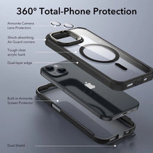 Заредете изображение във визуализатора на галерията – ESR Armor Tough Kickstand Halolock Case with MagSafe for iPhone 15 - Transparent and Black
