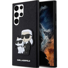 Заредете изображение във визуализатора на галерията – Original KARL LAGERFELD Case Saffiano Karl&amp;Choupette KLHCS23LSANKCPK for Samsung Galaxy S23 Ultra black
