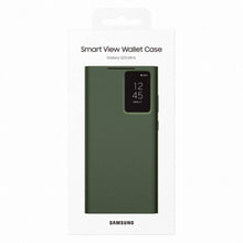 Заредете изображение във визуализатора на галерията – Samsung Smart View Wallet Case for Samsung Galaxy S23 Ultra Case with Smart Flip Window Card Wallet khaki (EF-ZS918CGEGWW)
