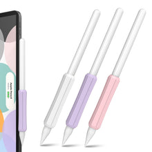 Заредете изображение във визуализатора на галерията – Stoyobe Silicone Holder Set of Silicone Holders for Apple Pencil 1 / Apple Pencil 2 / Huawei M-Pencil pink+purple+white (3 pcs.)
