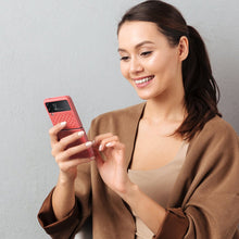 Заредете изображение във визуализатора на галерията – Dux Ducis Venice case for Samsung Galaxy Z Flip 4 leather case red
