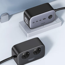 Заредете изображение във визуализатора на галерията – Ugreen wall charger GaN USB C / USB AC power strip black (CD270)
