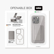Заредете изображение във визуализатора на галерията – Amazing Thing Titan Pro Mag Wallet Case IP156.1PTWGY for Iphone 15 Pro titanium with stand
