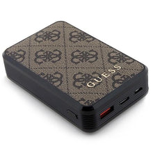 Заредете изображение във визуализатора на галерията – Guess Powerbank 18W GUPB10DP4GEGW 10000mAh brown/brown 4G Leather Metal Logo
