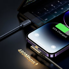 Заредете изображение във визуализатора на галерията – Joyroom Angled Lightning cable - USB C for fast charging and data transfer 20W 1.2 m black (S-CL020A6)
